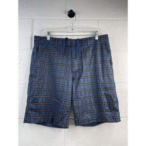 The North Face Men's  Pura Vida 2.0 Shorts Boardshort  Shady Blue Plaid Size 34